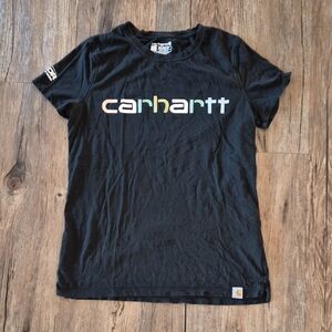 Carhartt Black Tee with Colorful Logo